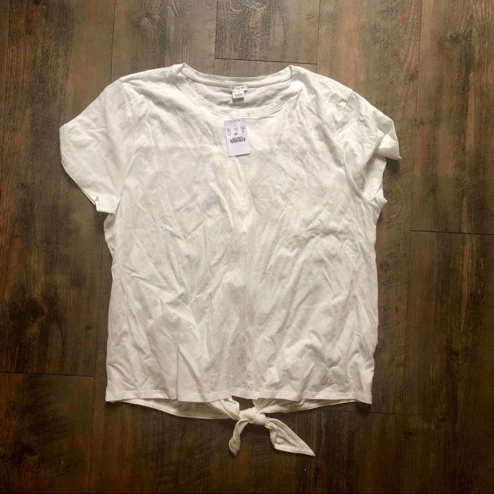 NWT J. Crew White Shirt Open Tie Back Size XL